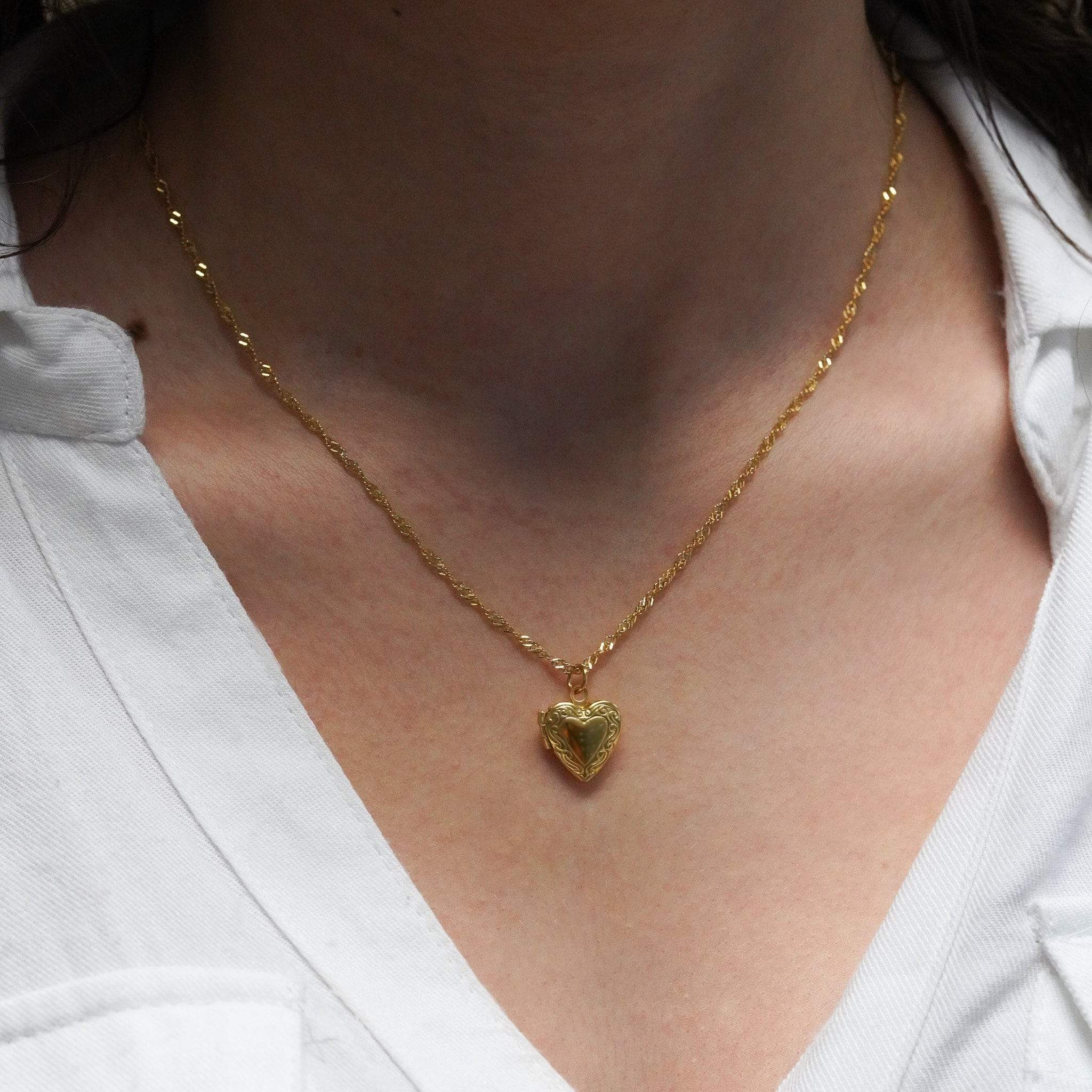 Bespoke Artisan Engraved Gold Heart Locket