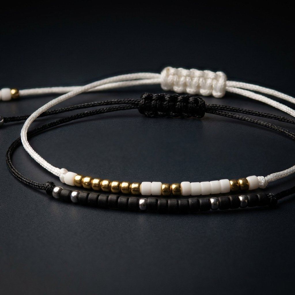 Personalized Morse Code Bracelet Set for Couples