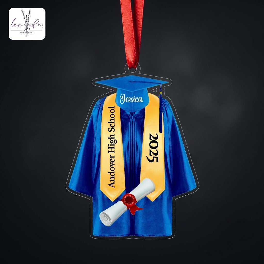 Custom Graduation Gown Ornament Class of 2025 Personalized
