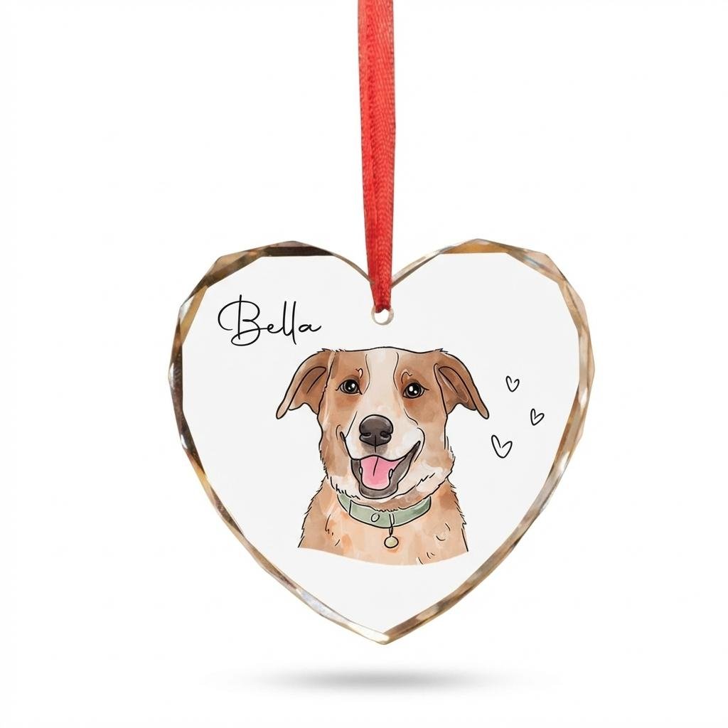 Custom Pet Memorial Ornament | Watercolor Dog Loss Gift