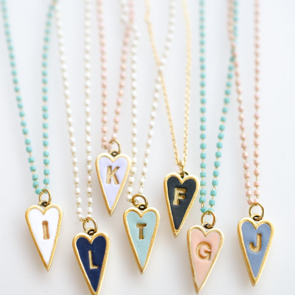 Personalized Clay Initial Heart Necklace | iMade4U