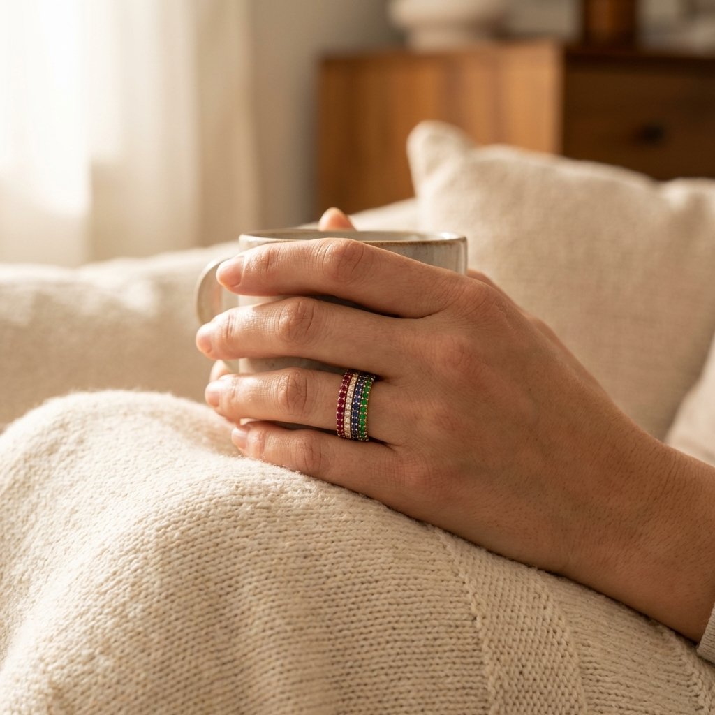 Personalized Birthstone Eternity Ring - Custom Family Band