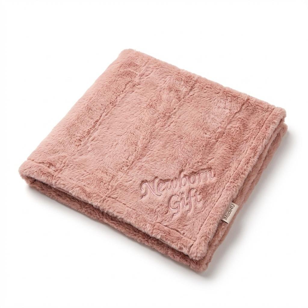 Personalized Wildrose Lynx Minky Baby Blanket