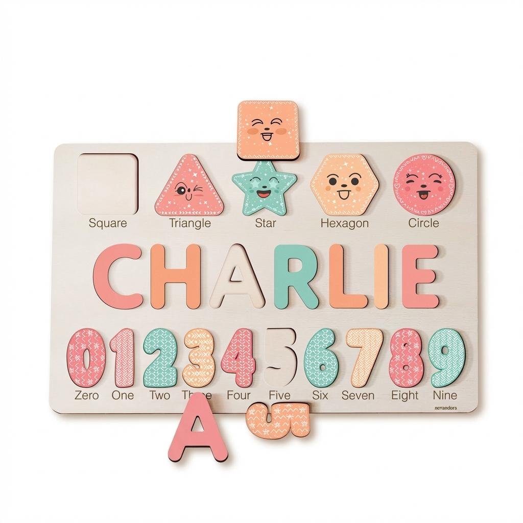 Personalized Wooden Name Puzzle for Toddlers & Baby Gift