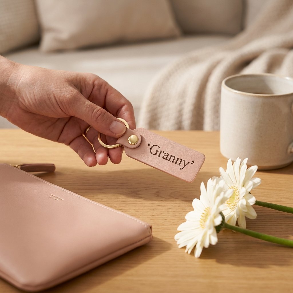 Artisan Hidden Photo Personalized Leather Keychain