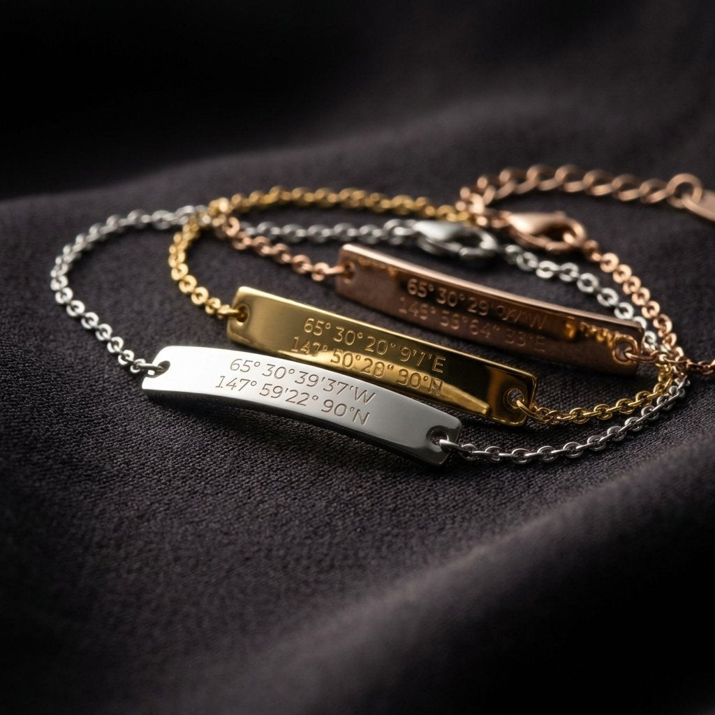 Custom Coordinate Bracelet | Personalized GPS Jewelry for Her