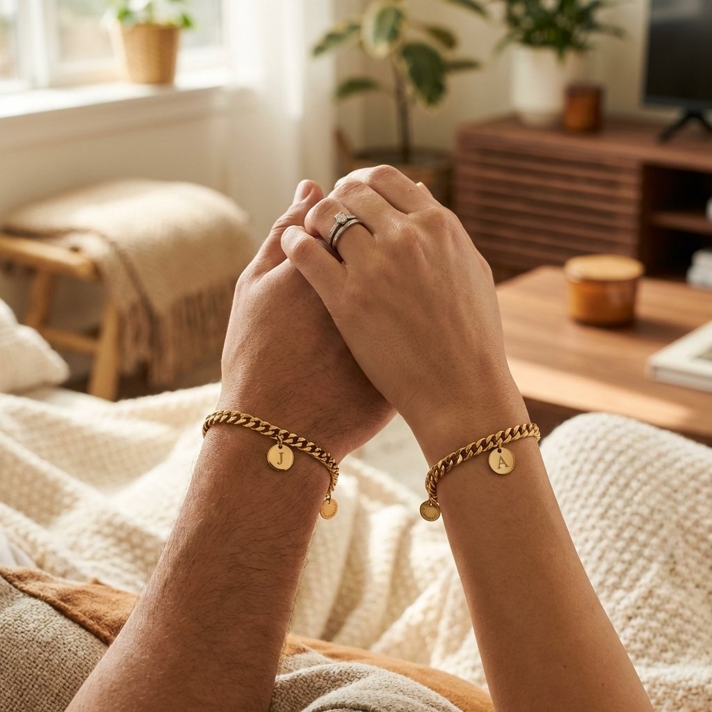 Personalized Initial Couple Bracelet • Matching Love Gift