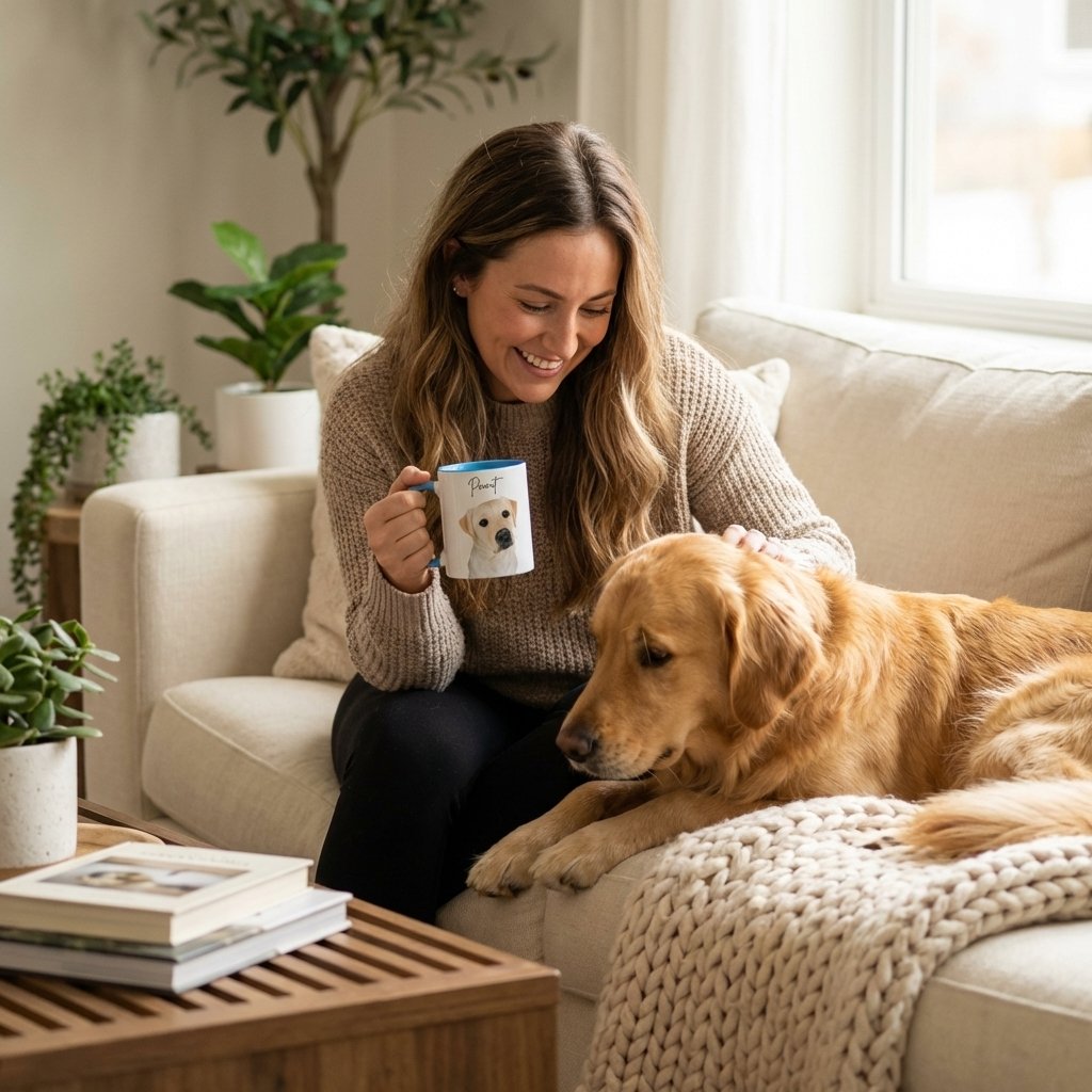 Custom Pet Portrait Mug | Personalized Hand-Drawn Dog Mug