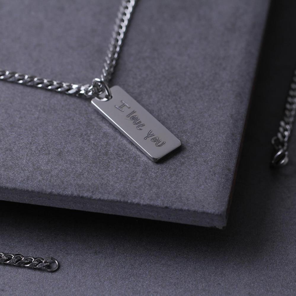 Signature Personalized Men's Bar Necklace