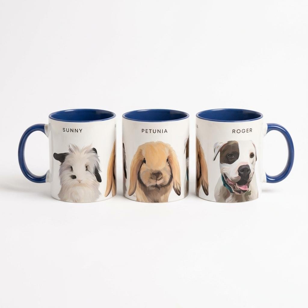 Custom Pet Portrait Mug | Personalized Hand-Drawn Dog Mug