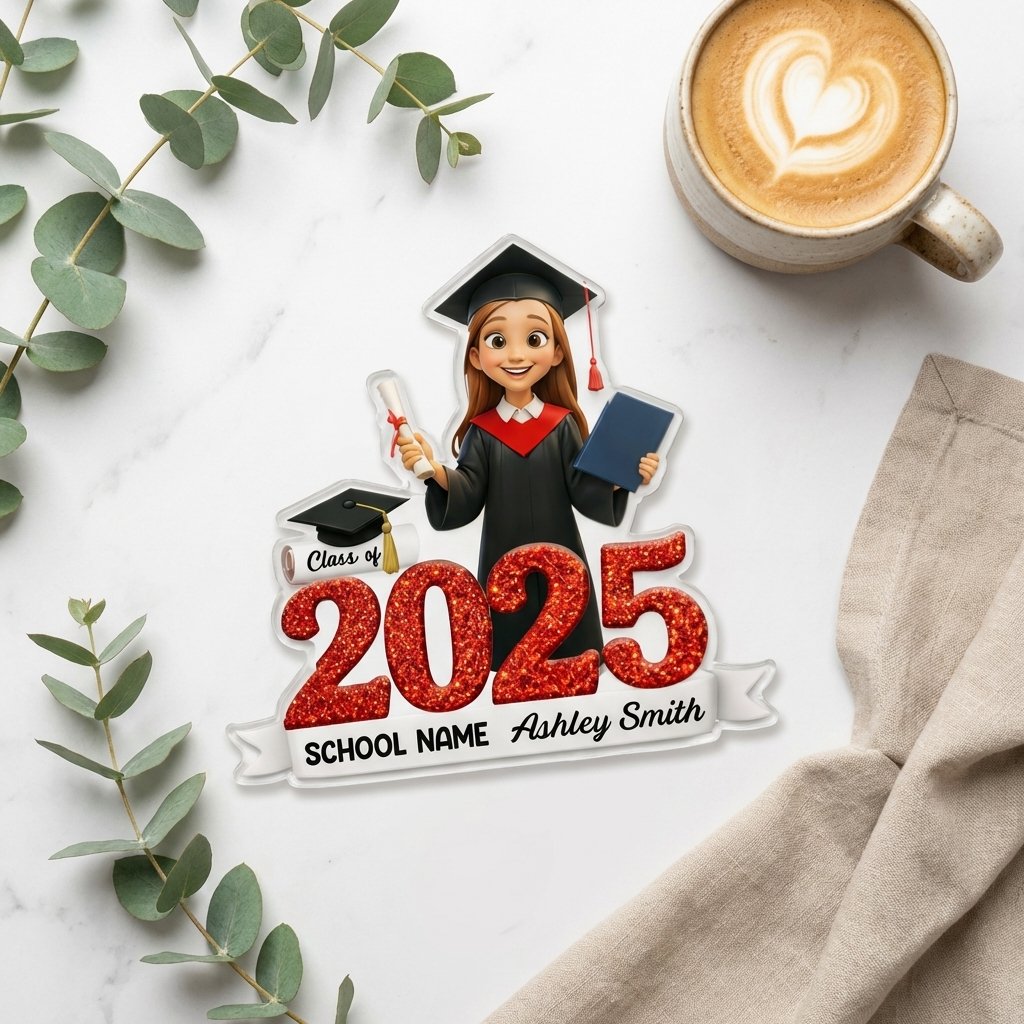 Custom Graduation Acrylic Magnet - Personalized Class of 2025