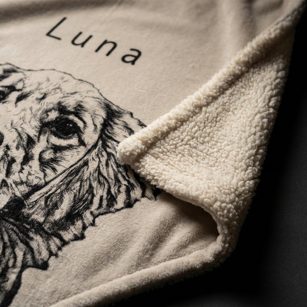 Custom Pet Portrait Blanket | Personalized Dog Photo Gift