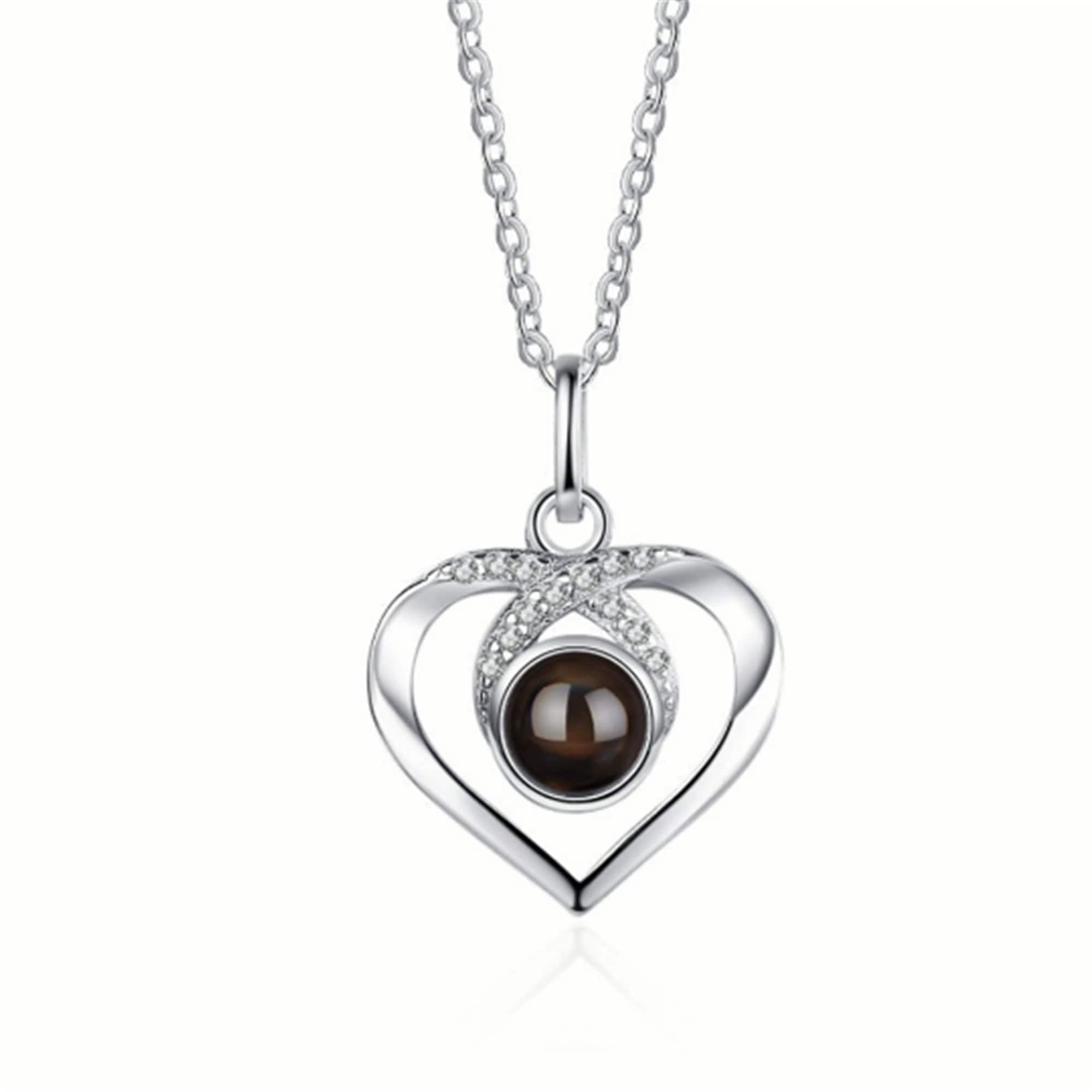 Eternal Luminous Heart Projection Photo Necklace