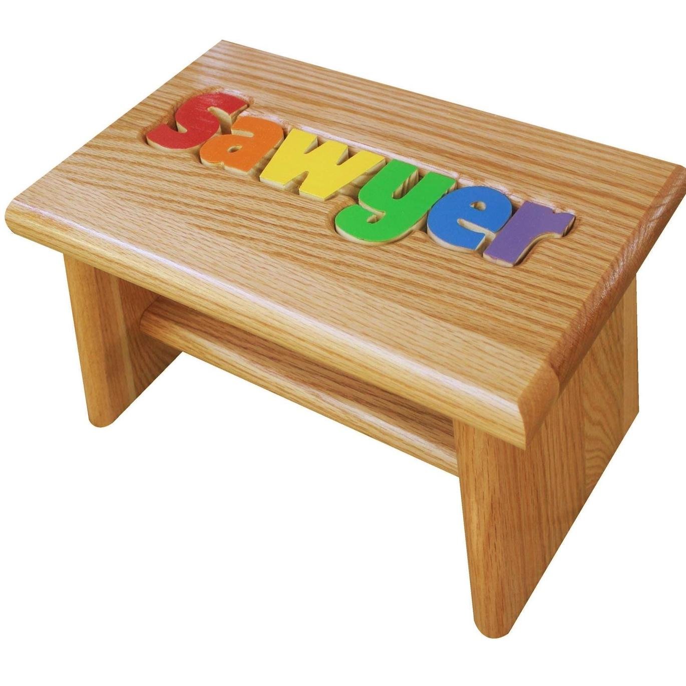 Heirloom Personalized Toddler Name Puzzle Stool