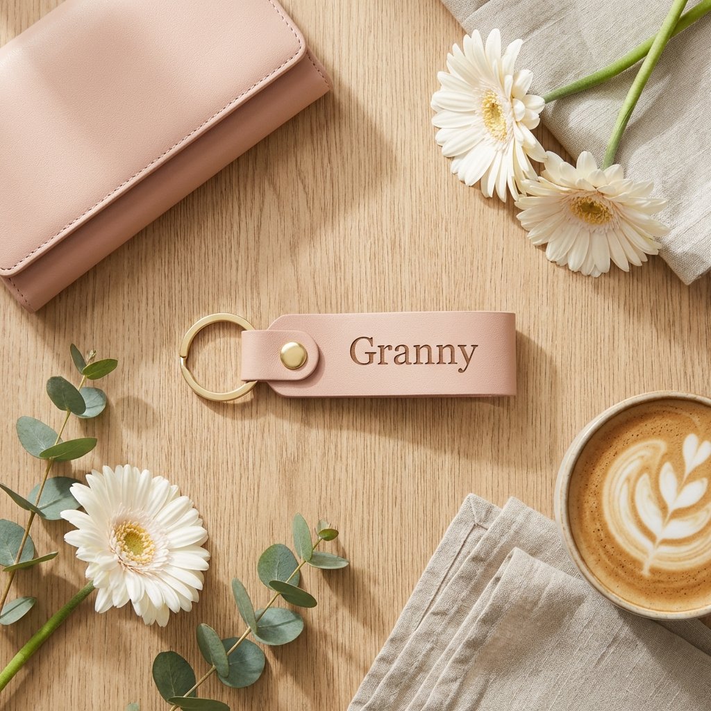 Artisan Hidden Photo Personalized Leather Keychain