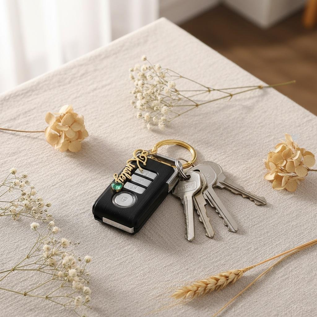 Signature Script Artisan Personalized Name Keychain