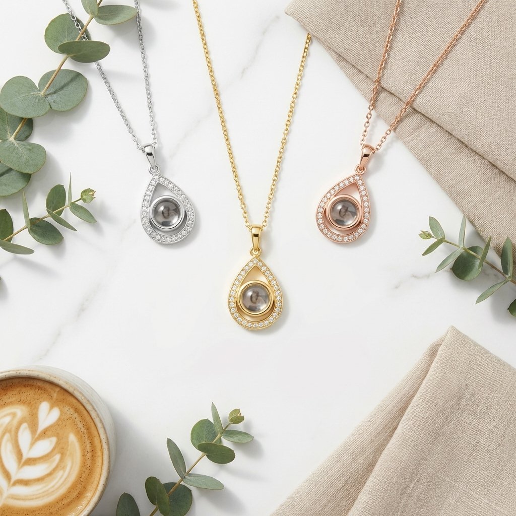 Custom Photo Projection Necklace - Personalized Memorial Gift