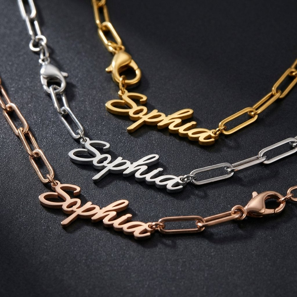 Personalized Paper Clip Name Necklace | Custom Gold Choker