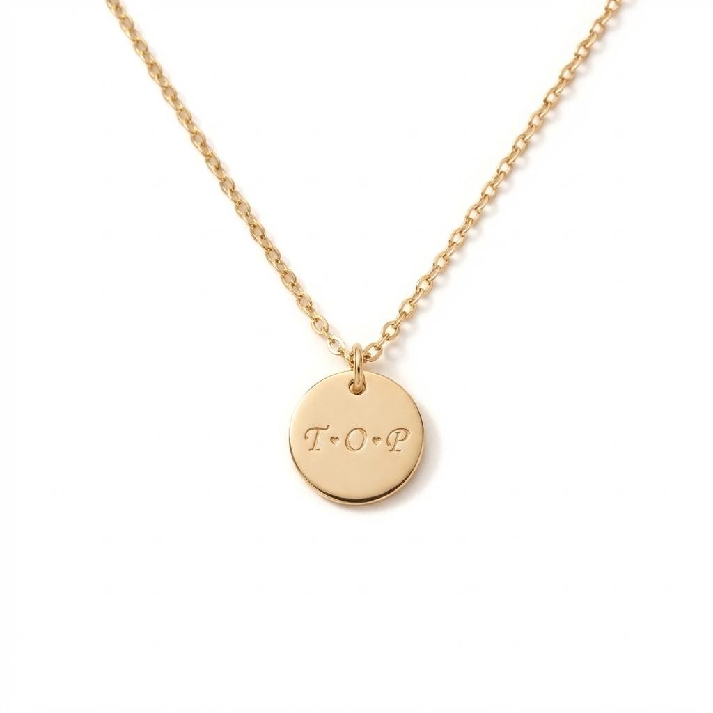 Personalized Initial Disc Necklace | 14K Gold Filled