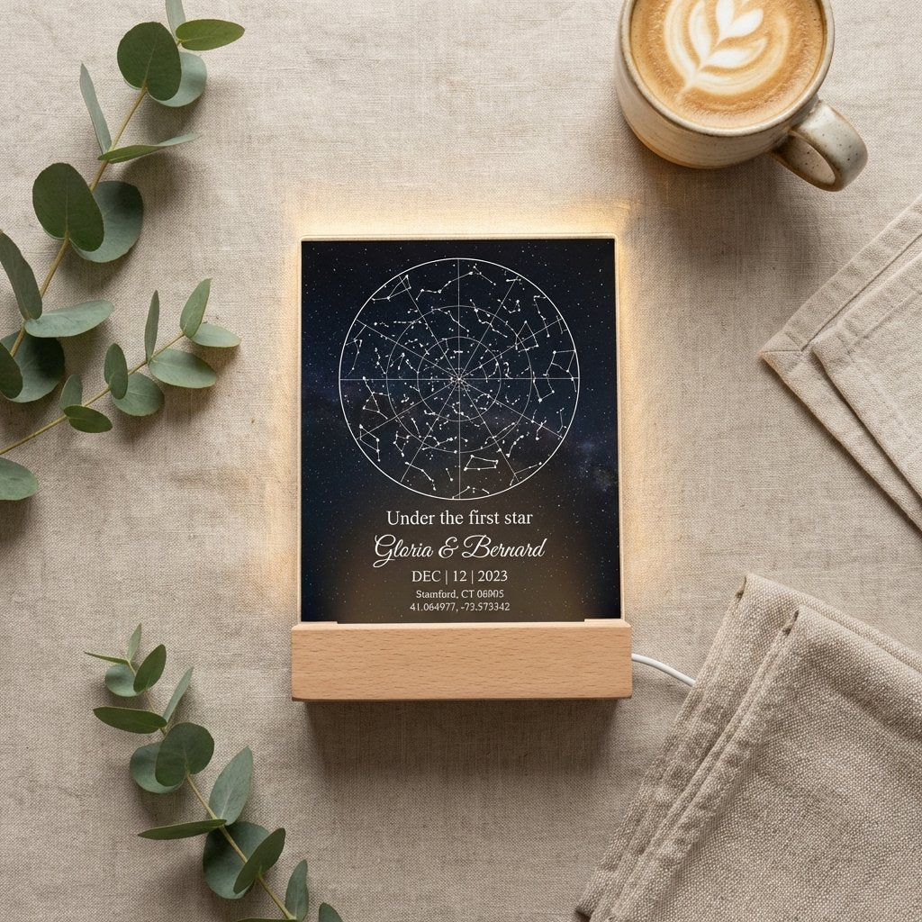 Personalized Star Map Night Light - Custom Anniversary Gift