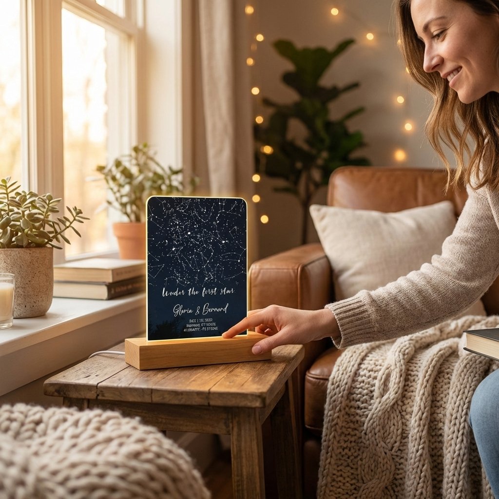 Personalized Star Map Night Light - Custom Anniversary Gift