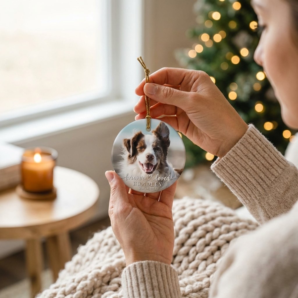 Personalized Pet Memorial Photo Ornament Dog Sympathy Gift