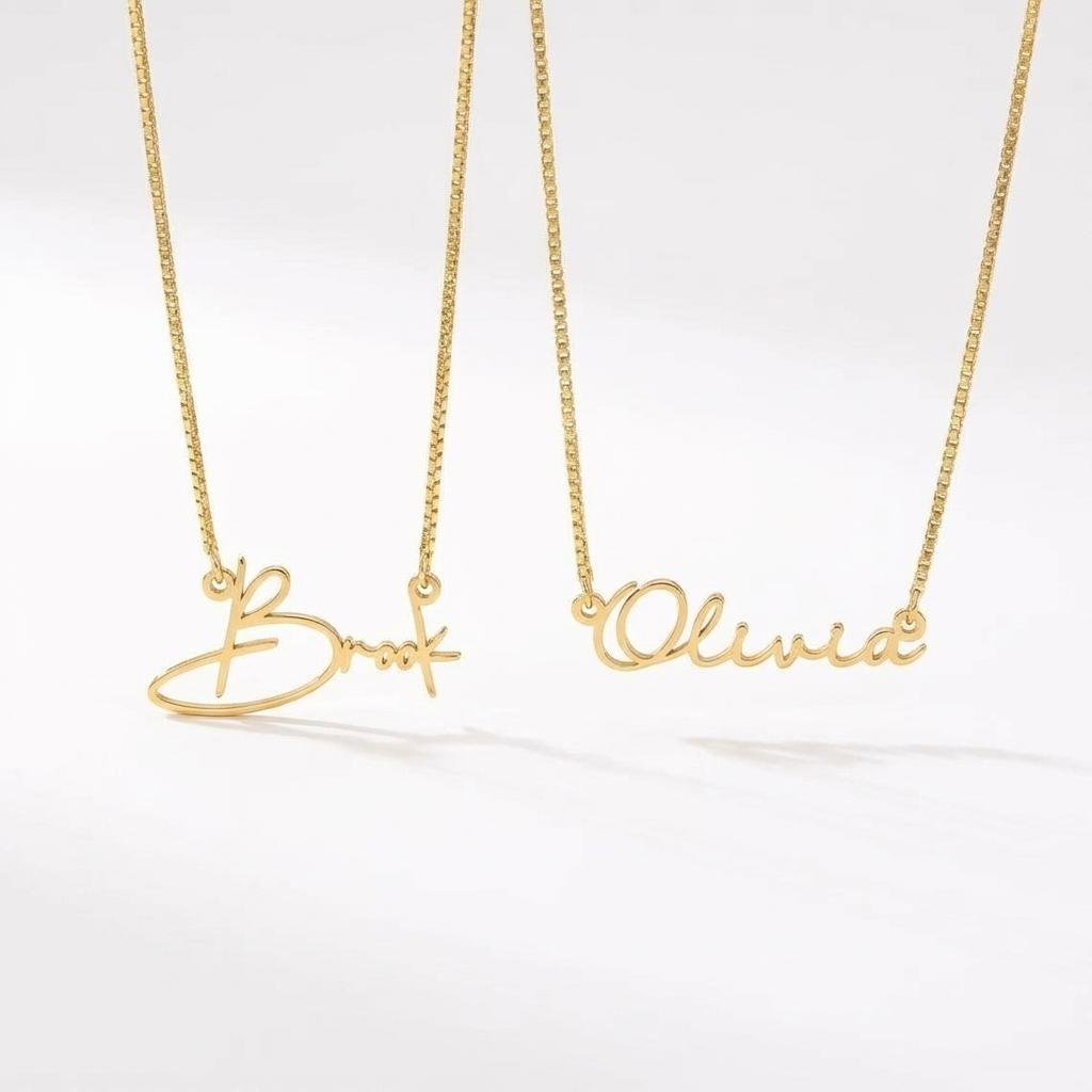 Personalized Gold Name Necklace - Custom Script Jewelry