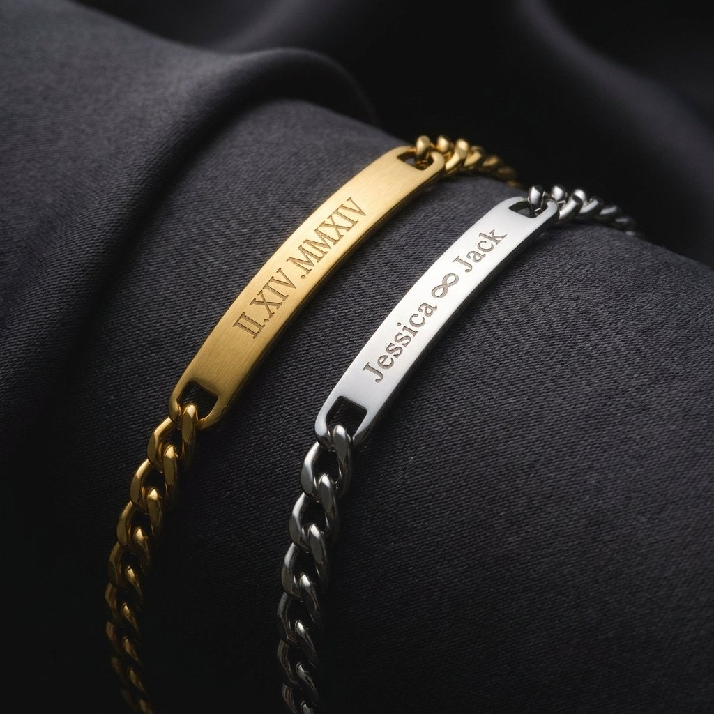 Personalized Couple Bracelets with Name & Date