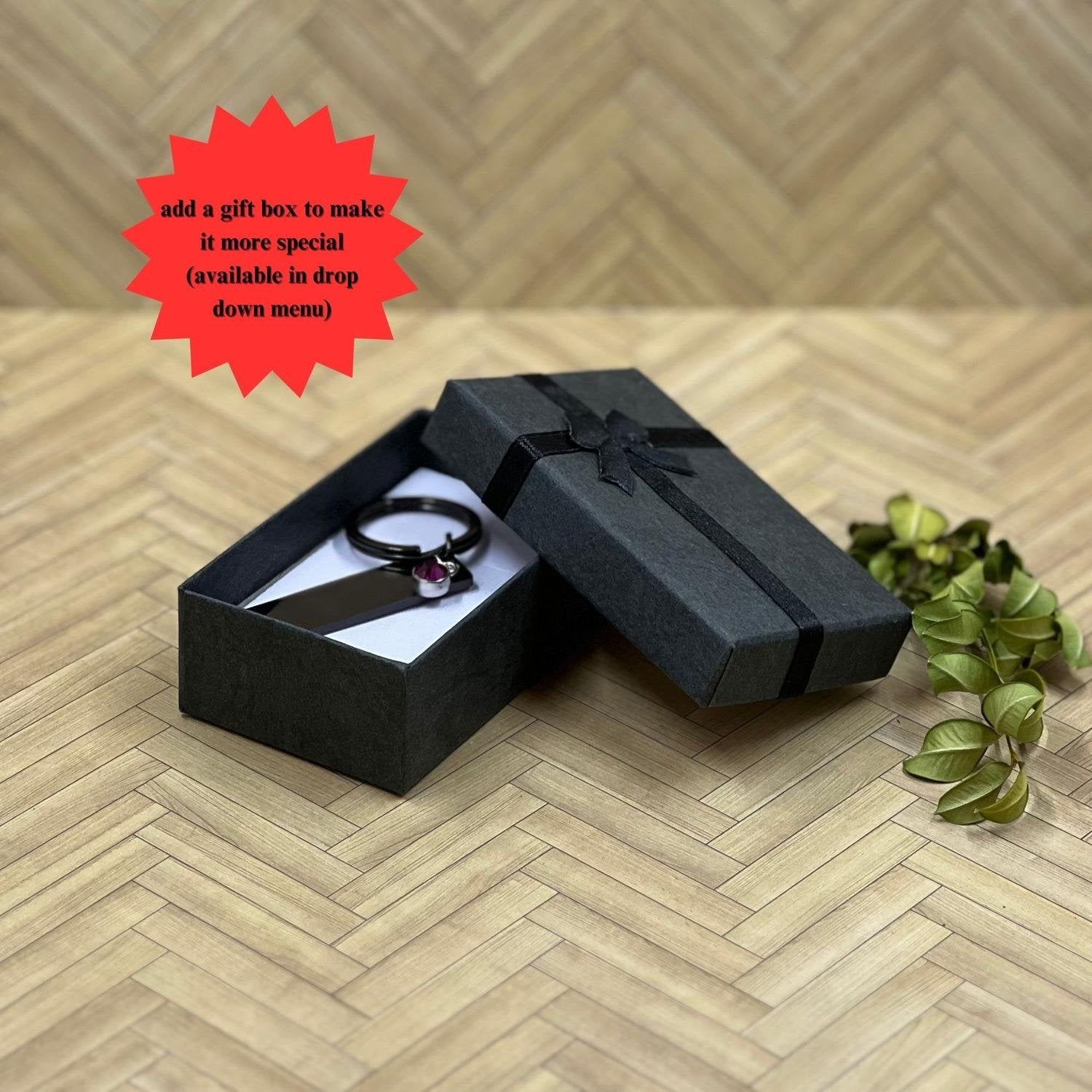 Bespoke Birthstone Bar Custom Engraved Keychain