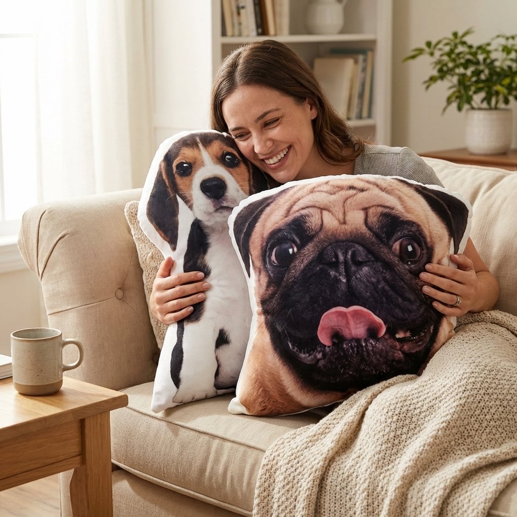 Custom Pet Face Pillow - Personalized Dog Photo Cushion