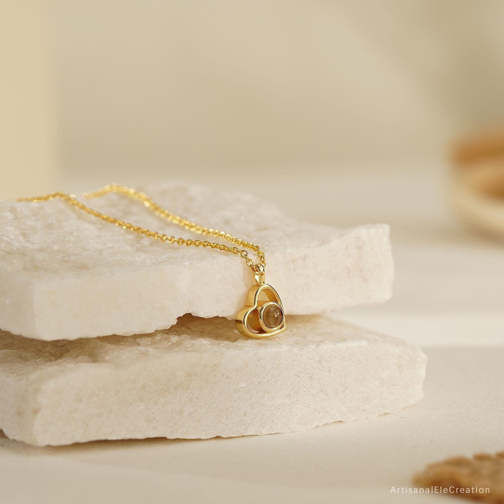 Bespoke Luminary Heart Photo Projection Necklace