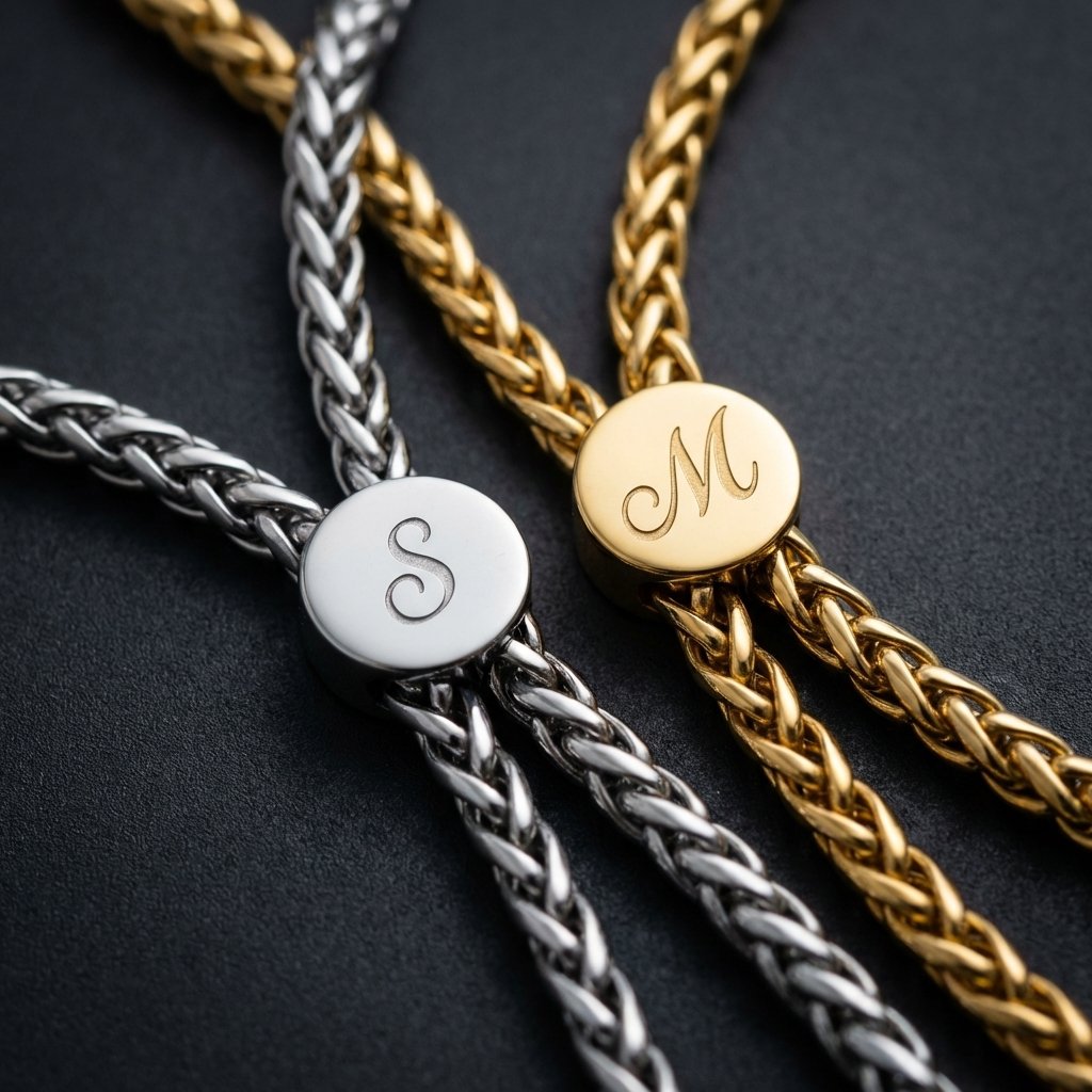 Personalized Couples Initial Bracelet Set - Matching Jewelry