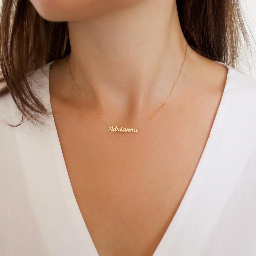 Handcrafted 14K Solid Gold Name Necklace | Personalized Gift