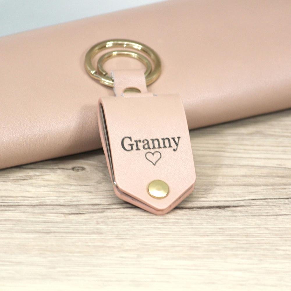Artisan Hidden Photo Personalized Leather Keychain