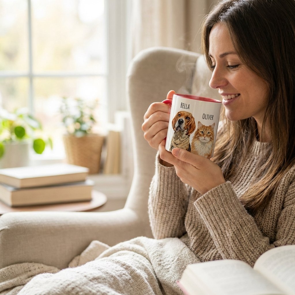 Custom Pet Portrait Mug | Personalized Dog & Cat Photo Cup