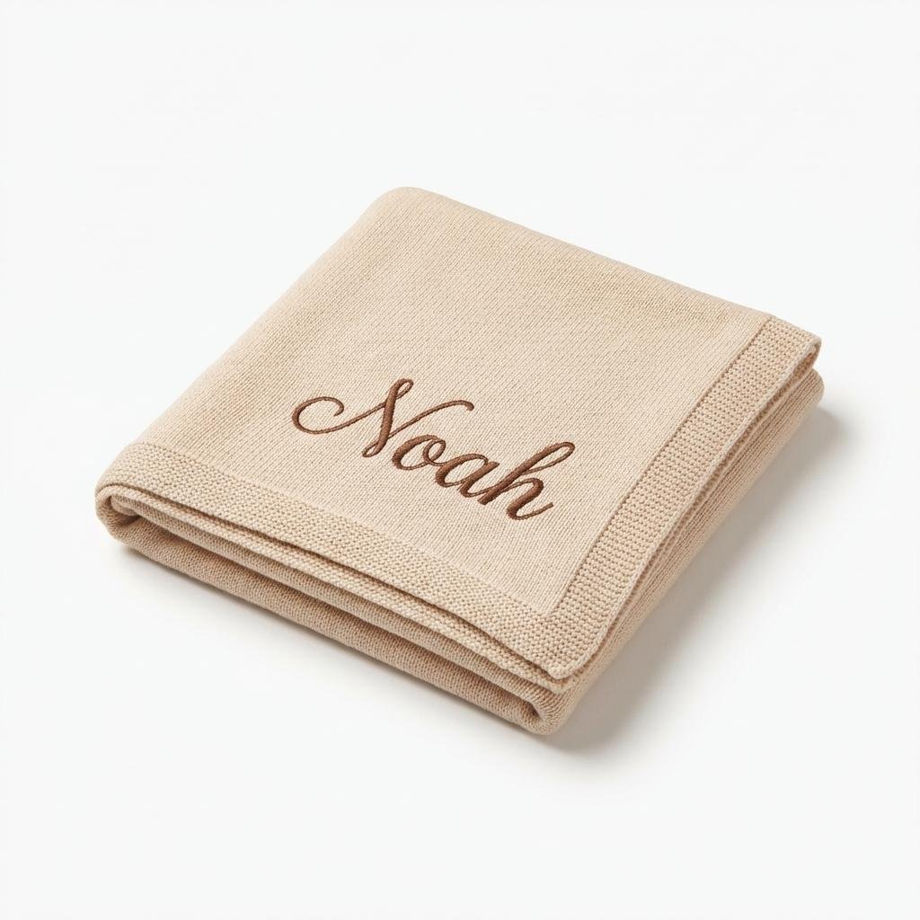 Personalized Embroidered Organic Cotton Baby Blanket