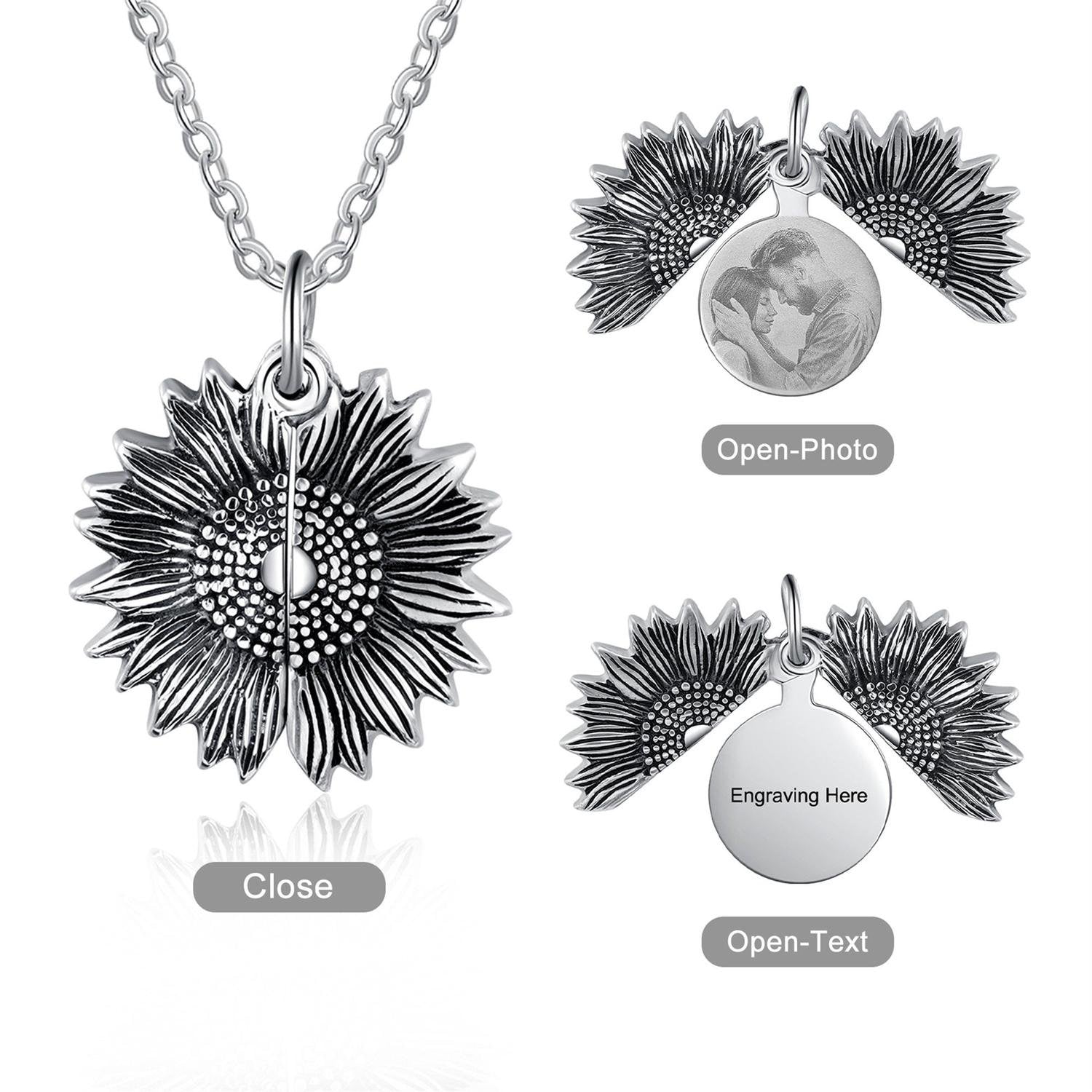 Eternal Bloom Personalized Sunflower Locket