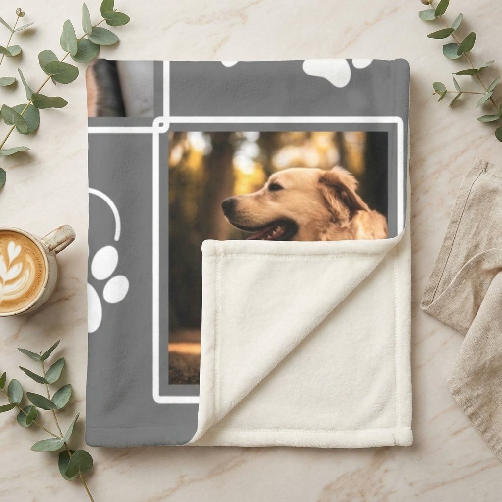 Personalized Pet Photo Memorial Blanket | Custom Dog Gift