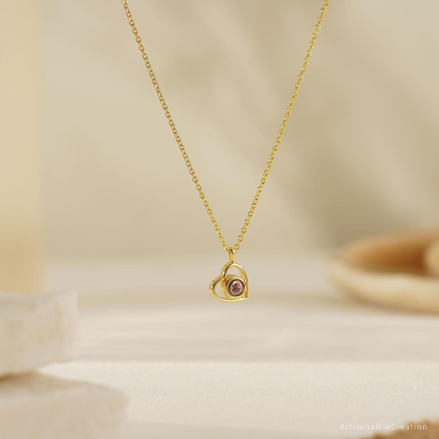 Eternal Heart Photo Projection Necklace