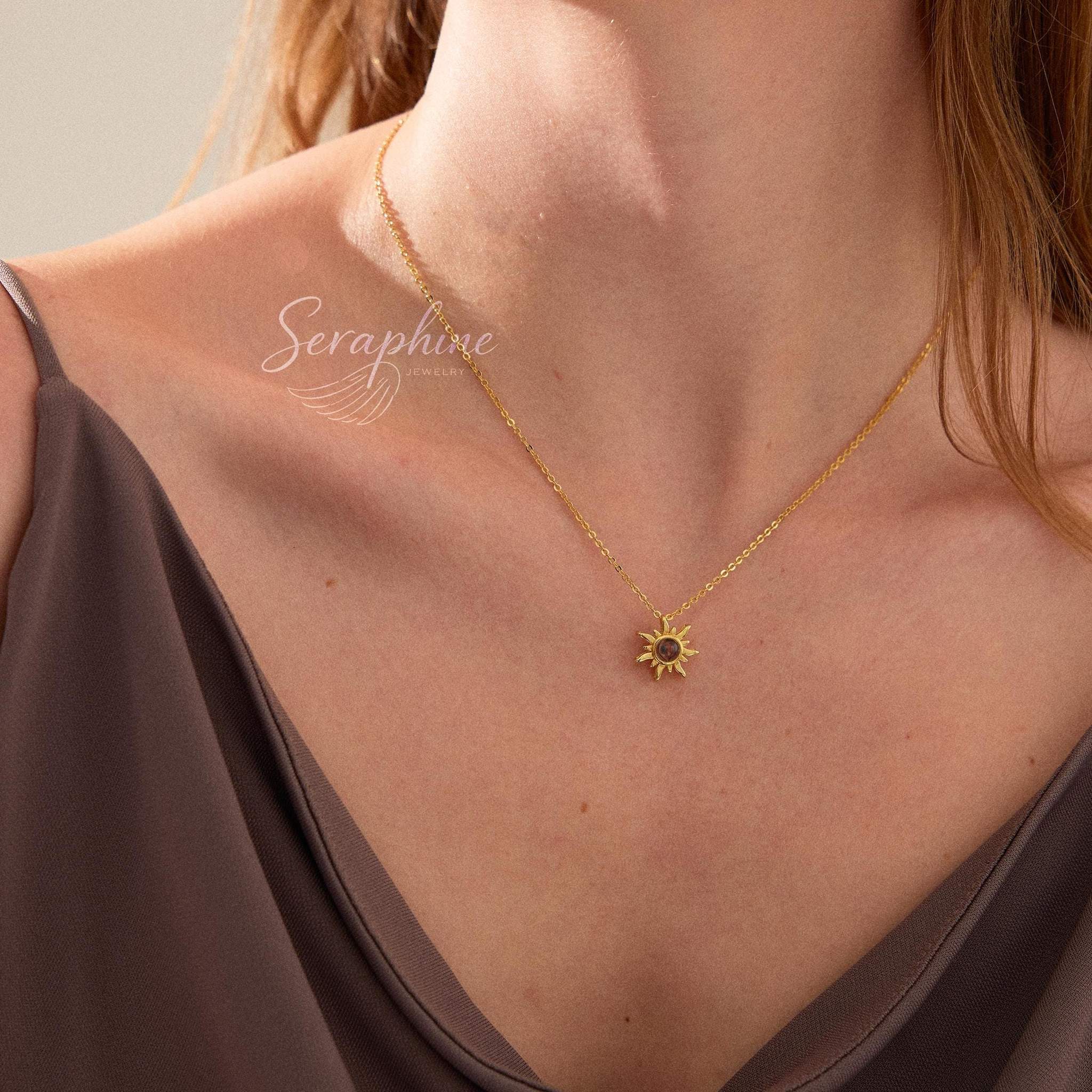 Radiant Sol: Personalized Photo Projection Necklace