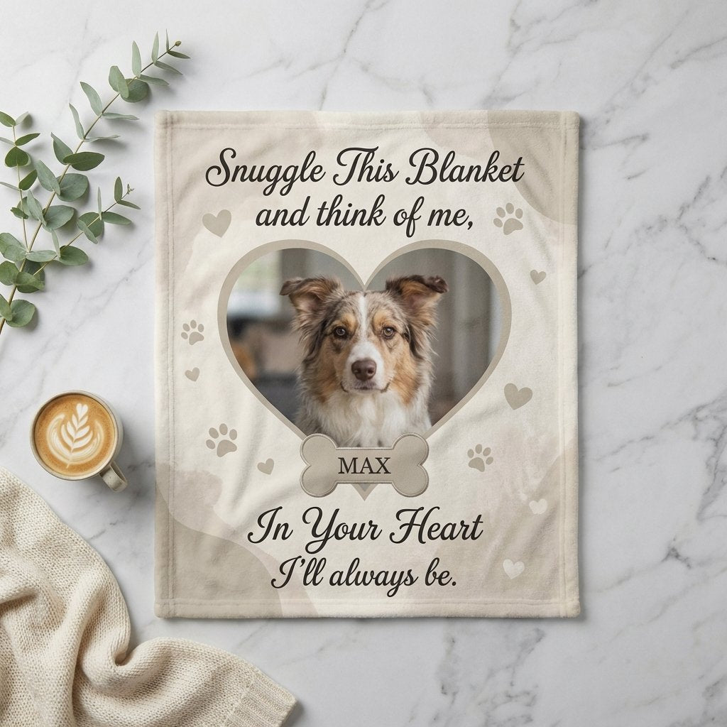 Personalized Dog Memorial Photo Blanket | Pet Loss Gift