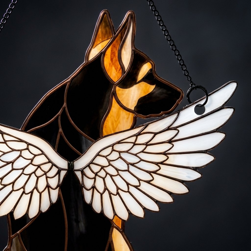 Custom Dog Angel Wings Suncatcher - Personalized Pet Memorial