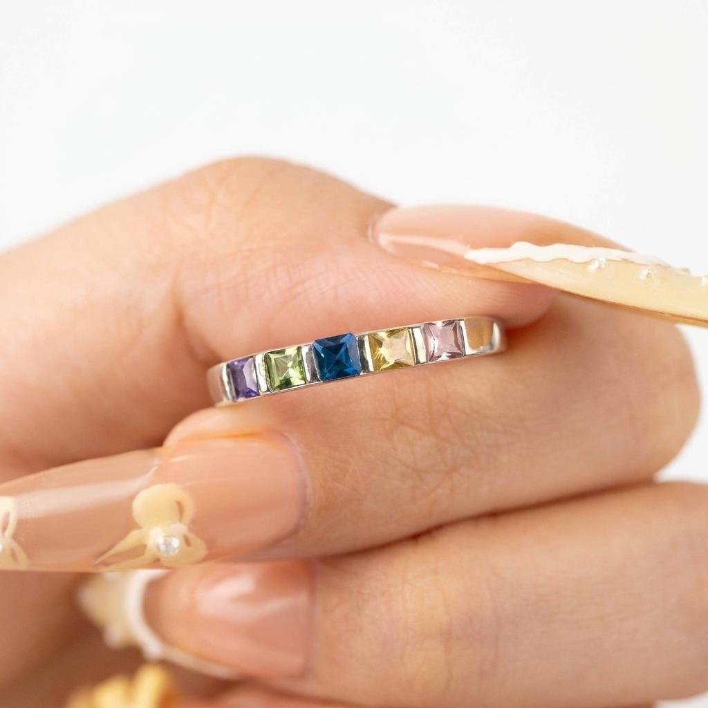 Personalized Birthstone Ring - Custom Mother's Family Jewelry