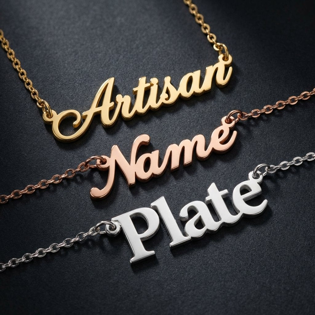 Personalized Gold Name Plate Necklace | iMade4U Jewelry