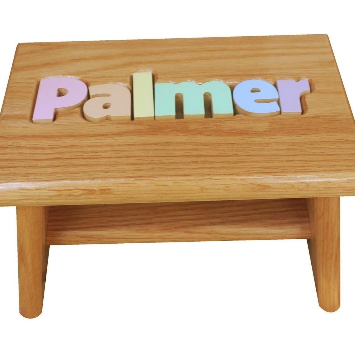 Heirloom Personalized Toddler Name Puzzle Stool