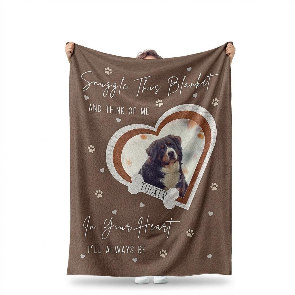 Personalized Dog Memorial Photo Blanket | Pet Loss Gift