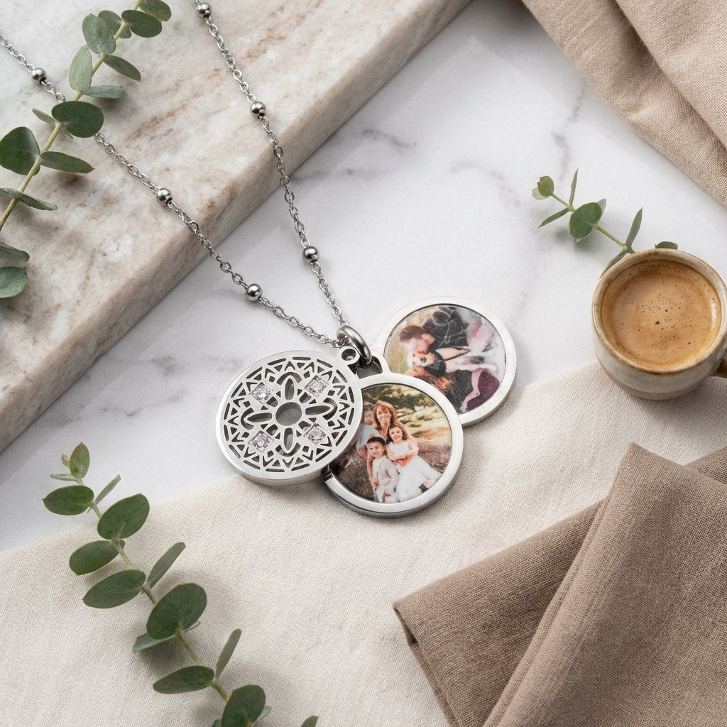 Personalized Filigree Photo Locket Necklace - iMade4U
