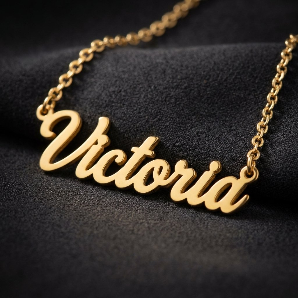 Handcrafted 14K Solid Gold Name Necklace | Personalized Gift