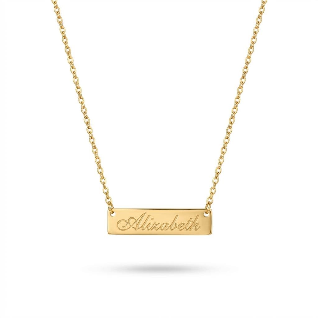 Personalized Gold Name Plate Necklace | iMade4U Jewelry