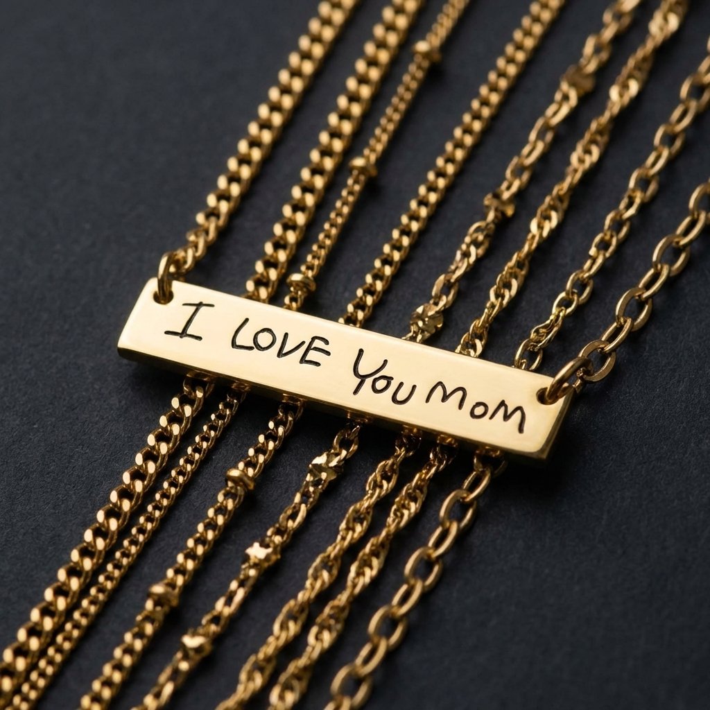 Personalized Handwriting Bar Necklace - Custom Signature Gift
